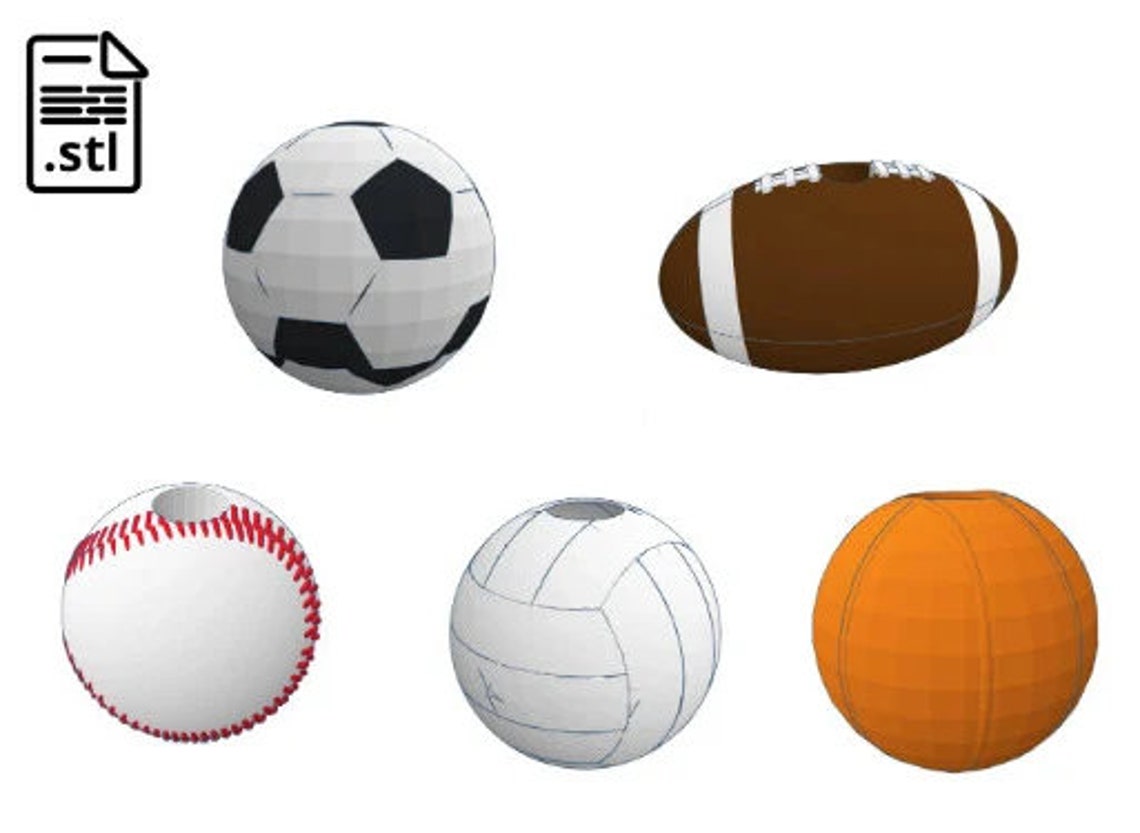 Stl File Sports Sports Straw Topper STL File Pack - for 3D Printing - Digital Files - Etsy