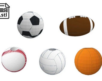 Sports Straw topper STL file Pack -  For 3D Printing - Digital Files