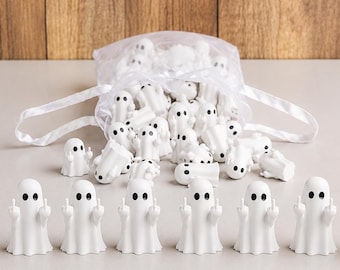 Mini fantasmas con dedos medios, regalo divertido, recuerdo para fiesta de Halloween, regalo para rupturas, decoración de escritorio