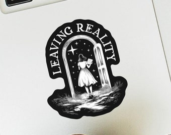 Bookish Leaving Reality Stickers for Readers, Retro Book Sticker for Kindle, Gift for Book Lovers