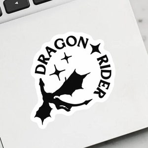 Dragon Rider Sticker for Book Lover, Kindle Stickers, Fantasy Reader Sticker, Bookish Dragon, Gifts for Fantasy Lover, Book Lover Decals