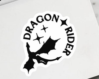 Dragon Rider Sticker for Book Lover, Fantasy Reader Kindle Sticker, Bookish Dragon Gifts