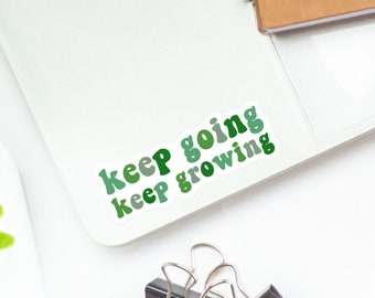 Keep Going Keep Growing Sticker, Cute Kindle Stickers for E-Reader, Positivity Journal Stickers