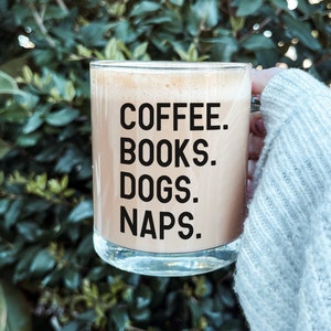 Coffee Books Dogs Naps Mug, Funny Books and Dogs Gift, Book Lover Mug Gift, Bookish Cup for Readers, Dog Lover Mug for Dog Mom
