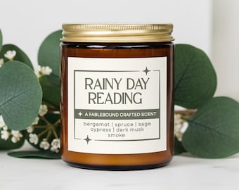 Rainy Day Reading Bookish Candle for Readers, Gift for Book Lover, Home Library Decor