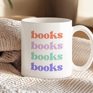 Bookish Mug for Readers, Book Lover Mug for Her, Gifts for Readers, Book Coffee Cups, Bookworm Gift, Book Club Matching Book Mugs, FB010
