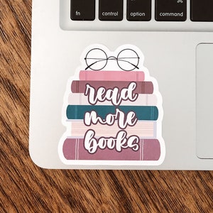 Read More Books Sticker, Kindle Stickers, Bookish Stickers for Readers, E-Reader Stickers, Gift for Book Lover, Book Cart Decals