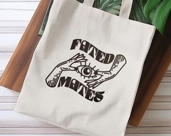 Fated Mates Tote Bag, Romance Book Trope Canvas Bag, Gift for Book Lovers, Romance Reader Tote