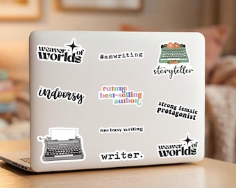 Writer Sticker Pack, Gift Set for Writers, 10 Pack Stickers for Authors, Writing and Journal Vinyl Decal Bundle