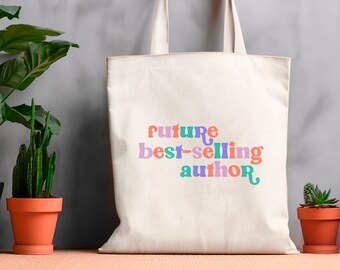 Future Best-Selling Author Tote Bag, Canvas Writing Book Bag, Gift for Writers, FB002
