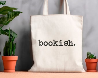 Bookish Tote Bag, Gift for Reader, Trendy Canvas Tote Bags for Book Lover, Library Book Bag, Gift for Book Club