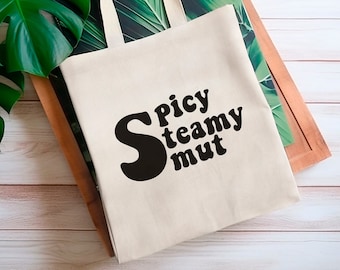 Bookish Tote for Romance Readers, Spicy Book Lover, Canvas Book Bag, Gift for Reader, FB006