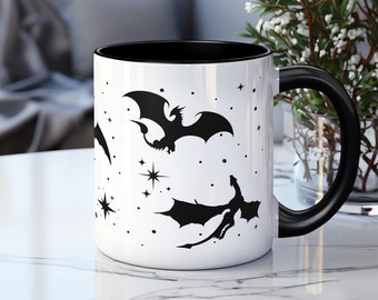 Dragon Coffee Mug, Wing Leader Mug, Bookish Flying Dragons Coffee Cup, Fantasy Reader Gifts