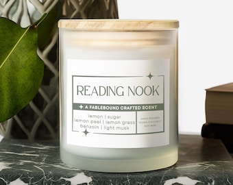 Reading Nook Glass Candle for Book Lovers, Gift for Readers, Bookish Home Decor, Bookshelf Candles