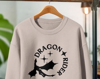 Dragon Rider Sweatshirt for Readers, Bookish Dragon Crewneck, YA Fantasy Book Lover Gifts