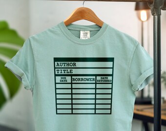 Library Due Date Card Shirt, Librarian Shirts for Her, Gift for Book Lovers, Bookish T-Shirt for Library Lover, Book Gifts for Bookworm