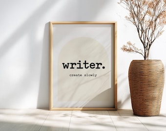 Writer Poster for Home Office, Library Wall Art, Gift for Authors, Writing Inspiration for Author, FB023