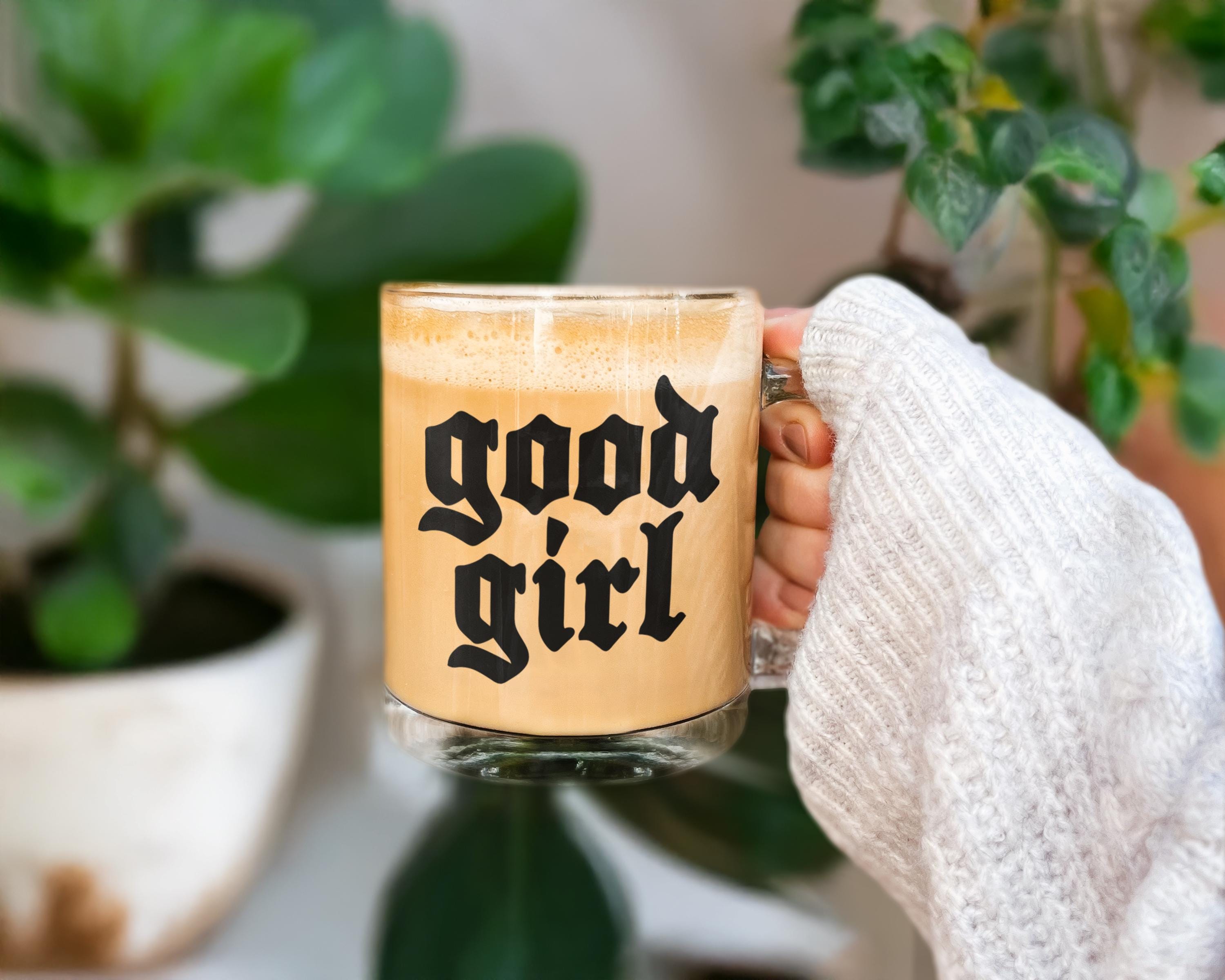 Good Girl Bookish Mug, Smut Reader Coffee Cup, Book Lover Gift for Dark Romance Reader, Like a Good Girl, Bookish Glass Mug for Her, FB005