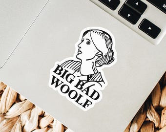 Virginia Woolf Sticker, Literary Bookish Stickers, Big Bad Woolf, Literary Sticker for Laptop, Bookish Gift, Bookish Sticker, Classic Author