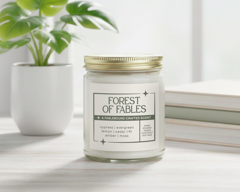 Forest of Fables Book Themed Woodsy Scented Candle
