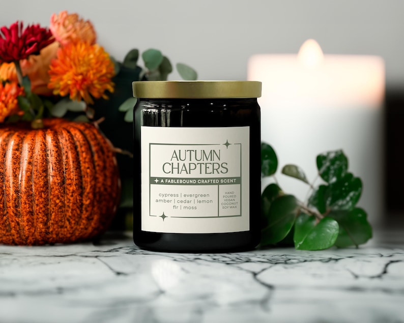 Fall Candle for Book Lovers, Autumn Chapters Bookish Candle, Autumn