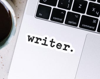 Writer Sticker, Typewriter Sticker, Gifts for Writers, Writing Sticker, Author Sticker, Writer Laptop Sticker, Water Bottle Sticker, FB004