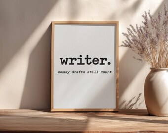 Wall Art for Writers, Gift for Authors, Writing Inspiration Home Office Printed Poster, FB023