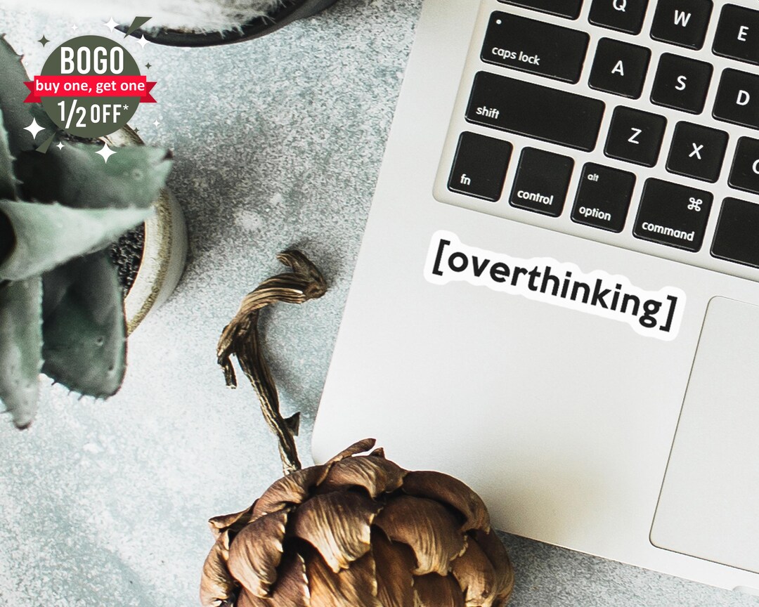 Overthinking Sticker for Readers, Funny Writer Vinyl Sticker for Kindle ...