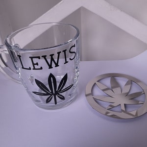 Personalised Canabis mug and coaster