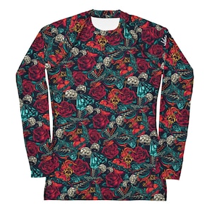 BJJ Rash Guard Dames - JiuJitsu Tattoo Series Rozen en Dobbelstenen