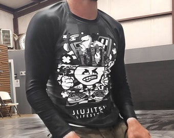 Rash Guard de Jiu Jitsu masculino para BJJ - Chess Cartoon