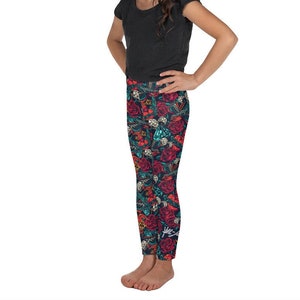Tattoo Series Kid&#39;s Jiu Jitsu Leggings/Spats - Roses and Dice