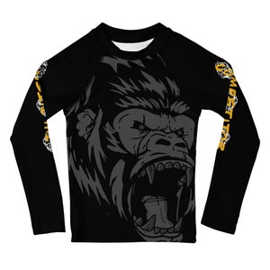 Kids Jiu Jitsu Competitor Rash Guard For BJJ - Gorilla Tap or Snap