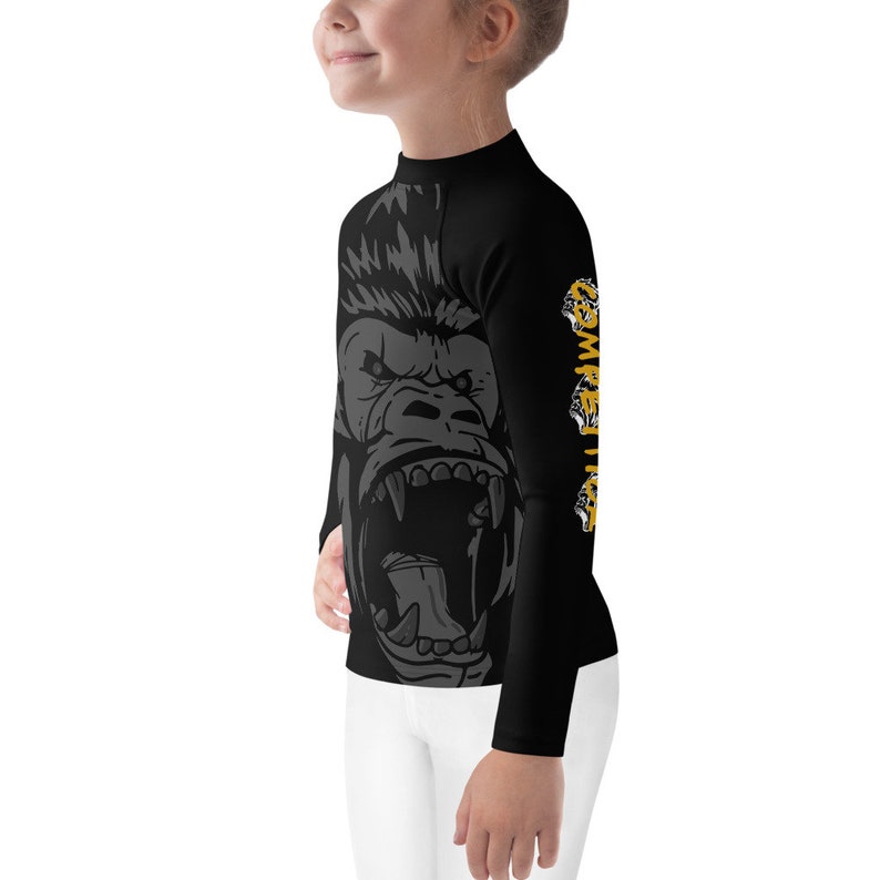 Gold BJJ Contender Rashguard Für Kinder – Kurz- Oder Langärmelig, Mit Netz-Achseln, Für Jiu Jitsu & Kampfsport