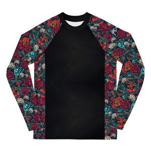 Youth BJJ Rash Guard Jiu Jitsu Roses and Dice