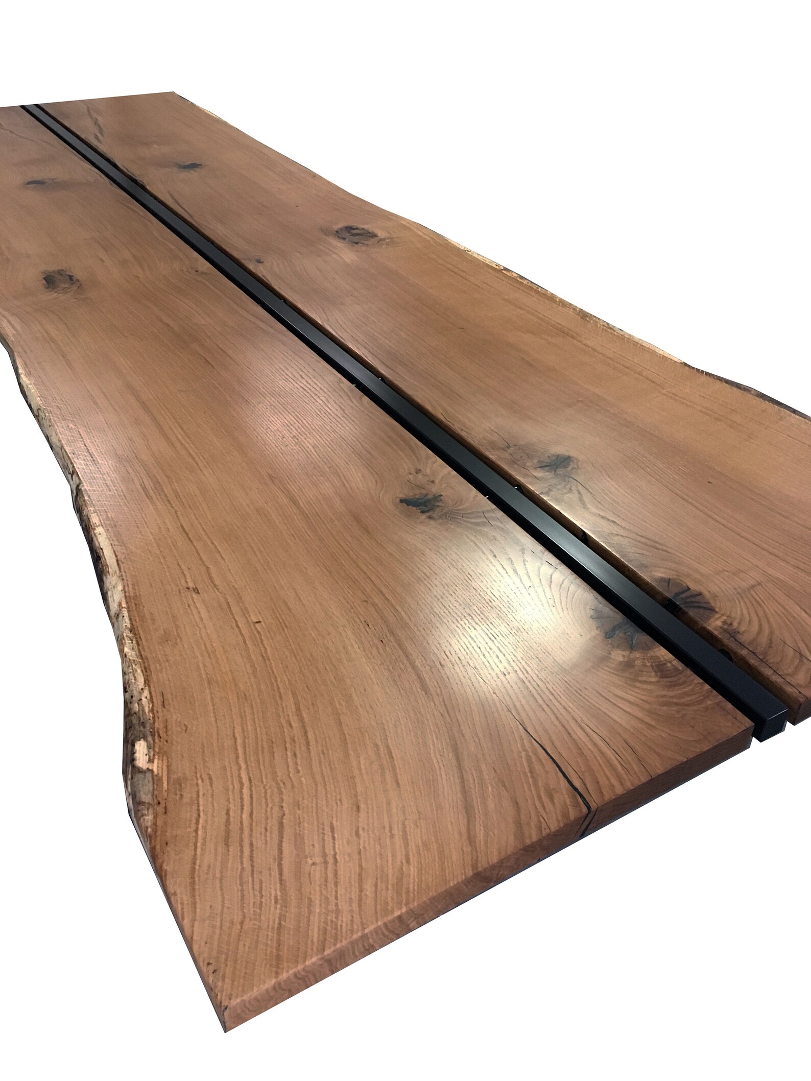 Bookmatched Slab Table With Steel Center Rail Etsy