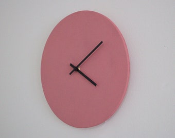 Horloge MINIMALISTA rose poudré, Horloge silencieuse entièrement personnalisable Décoration minimaliste modern art contemporain fait main