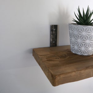 Inverted steel wall bracket for industrial style shelf, Customizable size, vintage loft decor