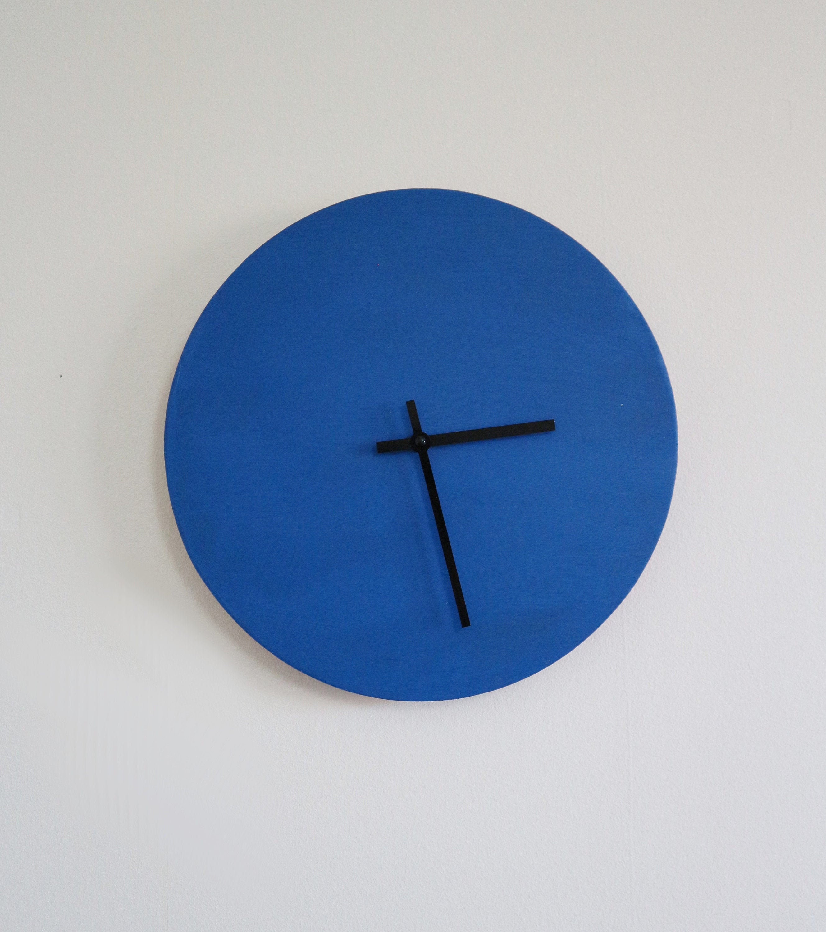 Horloge Minimalista Bleu Cyan, Horloge Silencieuse Entièrement Personnalisable Décoration Minimalist