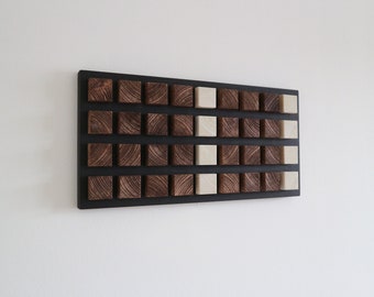 Wanddecoratie geluidsdiffuser "eenvoud" klein model - moderne inrichting hedendaagse kunst in natuurlijk hout Frans vakmanschap