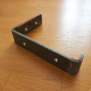 Steel wall bracket for industrial style shelf, Customizable size, vintage loft decor inverted bracket