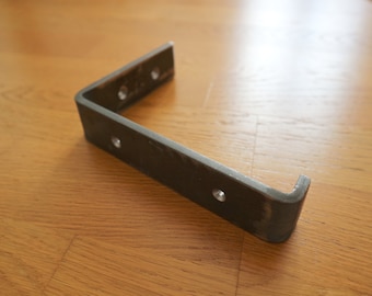 Steel wall bracket for industrial style shelf, Customizable size, vintage loft decor inverted bracket
