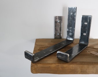 Steel wall bracket for industrial style shelf, Customizable size, vintage loft decor