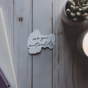 Sé dueño de tu emocionalidad: pegatina de vinilo de salud mental positiva, computadora portátil o calcomanía de diario de motivación emocional, regalo emocional