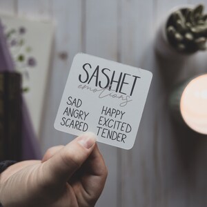 SASHET Emotions Reference Planner Card - Gevoel en Stemming Check-in Lijst, Zelfverbetering Geestelijke Gezondheid Grafiek, Wellness Tracking & Learning