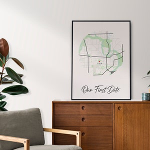 Illustrazione mappa personalizzata, illustrazione posizione speciale, mappa primo appuntamento, mappa prima casa