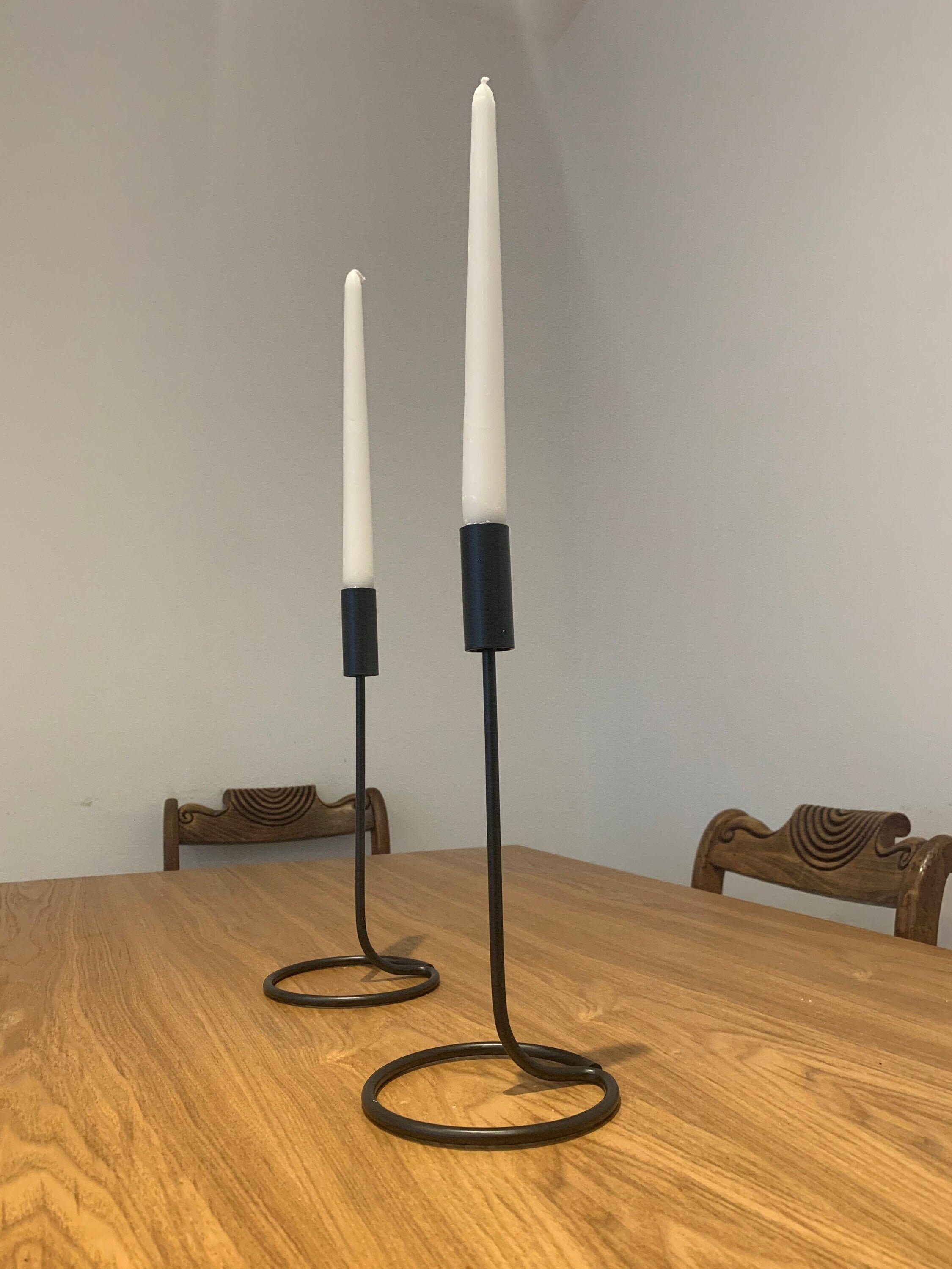 Black Modern Candle Stick Holders Etsy UK
