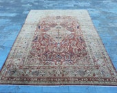 Caucasian oversize area rug,Lilihan Sarouk rug,Natural color rug,Area rug for living room,Medallion area rug