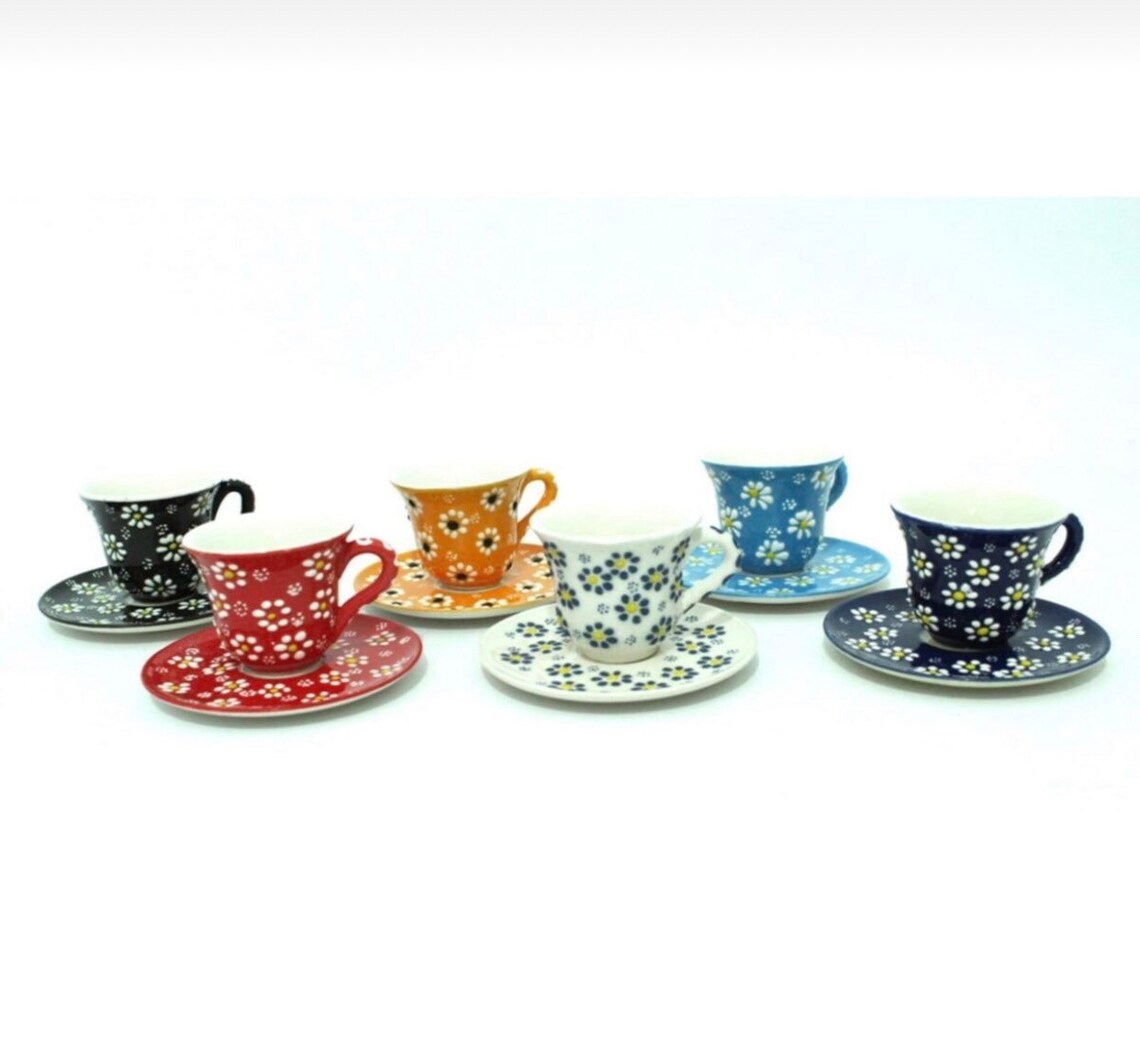 Turkish coffee set coffee cup 6 pcs ceramic coffee cup Etsy