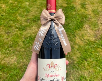Personalised bow for gifting wedding presents, gifts for brides, gifts for bridal party, personalised bridesmaid present, thank you gifts.